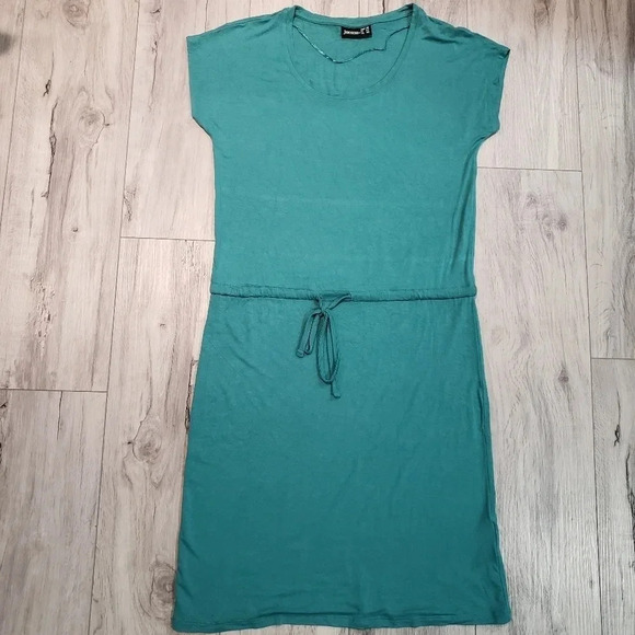 Janina Womans Green Short Sleeved Draw string Midi Dress EUR-38 - Picture 1 of 5
